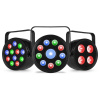 Fuzzix PLF LED PAR set - 3 rôzne párty PAR reflektory - Štartovací set pre DJ a gastronómiu - S diaľkovým ovládaním