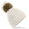 BEECHFIELD B 412 / Pletená čiapka s brmbolcom - oatmeal Univerzálna