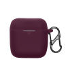 kwmobile silikonový obal na nabíjecí pouzdro sluchátek pro Marshall Minor IV / Minor 4 s ochranným držákem a karabinou, Magenta Purple (kwmobile Cover for Marshall Minor IV / Minor 4 Case - Silicone C