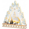 Dekorácia MagicHome Vianoce, Dedinka s kostolom, LED, MDF, 30x7x33,5 cm