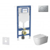 Geberit Duofix Set predstenovej inštalácie, klozetu a dosky Duravit ME by Starck, tlačidla Sigma01, Rimless, SoftClose, matný chróm SANI11CP2103