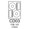 etikety RAYFILM CD03 118/41 univerzálne biele R0100CD03A (100 list./A4) (R0100.CD03A)