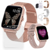Zlaté inteligentné hodinky Calvarytch ct103 (Dámske SmartWatch CALLS EKG PULSE MENU PL)