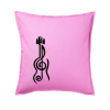 Husľový kľúč gitara - Vankúš 50x50 - 50x50 - Iba poťah ( Ružová )