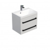 Swiss aqua technologies Koupelnová skříňka s černou úchytkou a umyvadlem SAT Cube Way 60x53x40 cm bílá lesk lesk/mat CUBE2C60ZBL