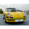 Model auta Porsche 911 Carrera 2.7 RS, žltá/zelená, 1972. Mierka 1:24.