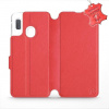 Kryt na mobil Flip puzdro na mobil Samsung Galaxy A20e - Červené - kožené - Red Leather (5903226908257)