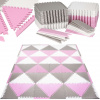 Springos Hubové puzzle 186x186cm (72ks 32x32cm) - šedo-ružové Springos
