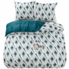 Posteľná Bielizeň 140x200 bavlna saténová obojstranná GierekHoff 2cz bielo-tyrkysová