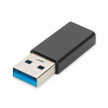 DIGITUS Digitus AK-300524-000-S káblová redukcia USB A USB-C jack Čierna (AK-300524-000-S)