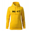 DRAGOWA dámska mikina s kapucňou AK-47, žltá 320g/m2 - XXL