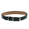 COBBYS PET Obojok z pravej kože čierny s hľbkovou lineárnou tlačou po okrajoch 15mm/45cm (COBBYS PET Obojok z pravej kože čierny s hľbkovou lineárnou tlačou po okrajoch 15mm/45cm)