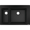 HANSGROHE S510-F635 SilicaTec granitový dvojdrez, montáž na pracovnú dosku, 770 x 510 mm, grafitová čierna, 43315170