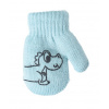 Zimné rukavičky so šnúrkou svetlo modré - Psík, dĺžka 10 cm