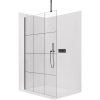 CERANO - Sprchová zástena Walk-in Onyx Top Cube Ľ/P - 8 mm - hranatá vzpera - čierna matná, industriálne sklo - 130x200 cm