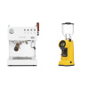 Ascaso Steel DUO PID PLUS, White&Wood + Eureka Helios 65, yellow