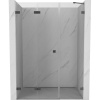 Mexen Lunar-F, skladacie ľavé sprchové dvere 150 cm, 8mm číre sklo, grafitový profil, 836S-150-050-95-00-L