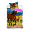 Posteľné obliečky Kôň hnedák s žriebäťom , 140x200/70x90 cm