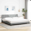 Rám postele bez matrace světle šedý 200 x 200 cm textil Šedá 3310482