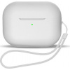 Silikonové pouzdro pro AirPods 1 / AirPods 2 + poutko na zápěstí - bílé