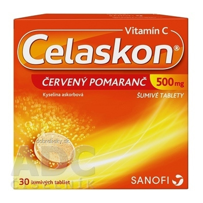 Celaskon Vitamin C 500 mg Červený Pomaranč tbl.eff. 30 x 500 mg