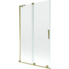 Mexen Velar L vaňová zástena 2-krídlová posuvná 110 x 150 cm, priehľadná, zlatá - 896-110-003-01-50