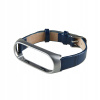 Kožený náramok pre Mi Band 3/4 (farba: tmavomodrá)