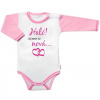 Body dlhý rukáv s vtipným textom Baby Nellys, Haló! Já jsem tu nová, veľ. 80, holka 86 (12-18m)
