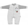 Baby Nellys Bavlnený overal bez šlapiek Monkey - sv. sivý melírek, veľ. 74 86 (12-18m)