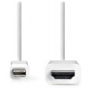 NEDIS kabel mini DisplayPort – HDMI/ mini DisplayPort zástrčka - HDMI zástrčka/ bílý/ bulk/ 2m (CCGL37600WT20)