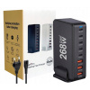 Stolná nabíjačka GaN s výkonom 268 W. 8-portová nabíjačka USB typu C PD.