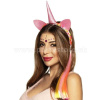 Čelenka - JEDNOROŽEC - UNICORN GLITTER - ružová s vlasmi