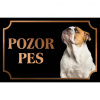 Anglický buldog - Kovová tabuľka POZOR PES
