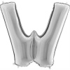 Nafukovací balónik písmeno W strieborné 102 cm - Grabo