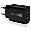 Adaptér OEM CONNECT IT Voyager2 1×USB-C, 25W PD, čierny
