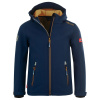 TrollKids Detská softshellová bunda Trollfjord Jacket mystic blue/golden yellow softshell navy (161-146) 110