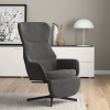 zahrada-XL Relaxačné kreslo s podnožkou tmavosivé zamat 3097496