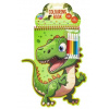 Knižka omaľovánok, nálepky, fixky - dinosauri