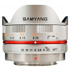 Samyang 7,5mm f/3.5 UMC Fisheye, baj. Micro 4/3, Strieborný
