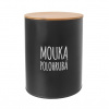 Dóza plech/bambus čierna múka polohrubá ¤13cm ORION