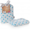 XKKO BMB Bambusová zavinovačka 120 × 120 - Little Stars Cyan + klipy na kočárek