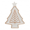 Dekoria Kameninový tanier Beige Christmas Tree scandi, 26 x 35 x 2 cm