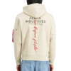 Alpha Industries Signature BP Hoody pánska mikina vintage white Farba: béžová, Veľkosť: M