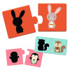 DJECO Puzzle duo: Tiene - 12ks; logické priraďovanie silueta - zviera
