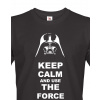 Pánské tričko Keep calm and use the force, Barva Černá, Velikost 4XL Bezvatriko.cz 108222