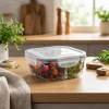 Sklenená dóza na potraviny štvorcová 2-dielna s vekom ALTOM DESIGN FRESH 0,75 l