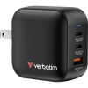 Verbatim Mini GaN Charger 32229 cestovná nabíjačka Výstupný prúd (max.) 3.5 A 3 x 1x USB-A, 2x USB-C® rýchlonabíjačka, GaN , s adaptérom pre Európu, s britským; 32229