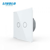 LIVOLO VL-C702IHR-11 Bezpotenciálové tlačidlo č.2/0 + RF - biele (Radenie č.2/0 - dvojpólové tlačidlo vl-c702ihr-11)