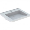 Geberit Selnova Comfort - Umývadlo Square, 650x550 mm, bezbariérové, s 1 otvorom na batériu, bez prepadu, biela 500.789.01.7