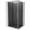 Mexen Velar L, sprchový kút s posuvnými dverami 100 x 90 cm, 8mm šedé sklo, brúsená oceľ, 871-100-090-43-97